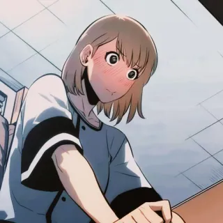 🧬 cartoon, anime, shocked, girl, blush, manga telegram sticker