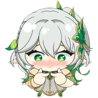 💚 Nahida Genshin Impact anime, video game, chibi, cute, Nahida, Genshin Impact telegram sticker