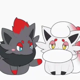 👉 Zorua and Hisuian Zorua Pokémon whatsapp sticker