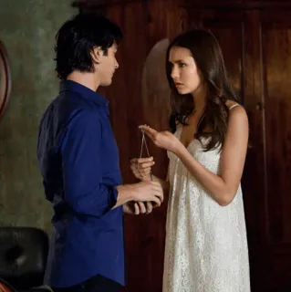 🥀 Elena Gilbert The Vampire Diaries television, drama, romance, supernatural, vampires, Elena Gilbert, Damon Salvatore telegram sticker