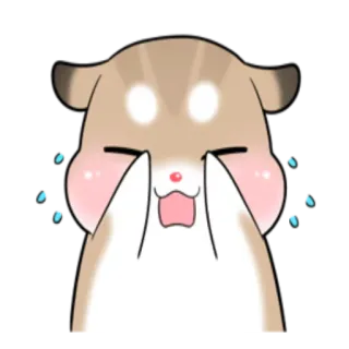 😢 хомяк, плачет, грустный, милый, эмодзи whatsapp sticker