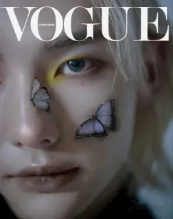🦋 VOGUE vogue, magazine, fashion, portrait, cover, beauty, style, butterfly telegram sticker