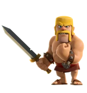 ✊ Barbarian Clash of Clans คนเถื่อน, แคลชออฟแคลนส์, ตัวละคร, วิดีโอเกม, แฟนตาซี telegram sticker