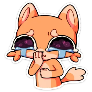 😭 chat, triste, pleurer, émotions, mignon, dessin animé, autocollant telegram sticker