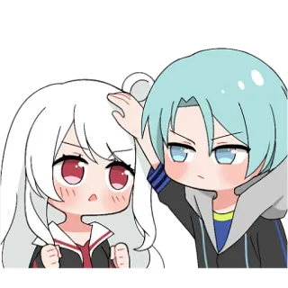 🤗 Chibi, Anime, Mignon, Couple, Dessin animé, Tapoter la tête telegram sticker