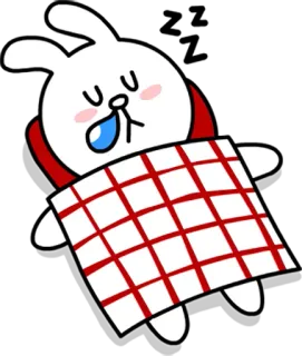😪 kelinci, tidur, kartun, selimut telegram sticker
