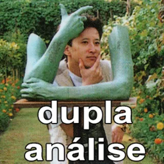 🤔 dupla análise meme, portrait, humor, funny, dupla, análise whatsapp sticker
