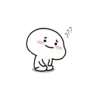 🍥 милый, простой, мультяшный, персонаж, белый, кавайный whatsapp sticker