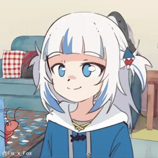 🥰 Gawr Gura @Fix_x_Fox アニメ, Vtuber, サメ娘, かわいい, がうる・ぐら telegram sticker