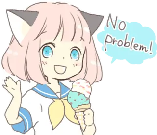 Cat ear girl Necoco :: @line_stickers telegram stickers