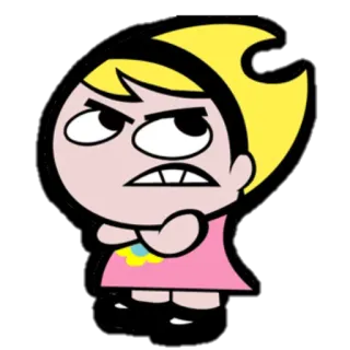 😤 Mandy The Grim Adventures of Billy & Mandy мультфильм, анимация, персонаж, Мэнди, Мрачные приключения, Билли и Мэнди, гнев whatsapp sticker