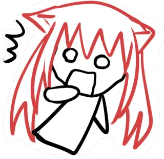 😱 만화, 애니메이션, 그림, 스케치, 캐릭터, 웃긴, 고양이 귀, 충격, 표정 telegram sticker