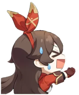 🆘 Amber Genshin Impact Anime, Amber, Genshin Impact, Sticker, Chibi, Gaming telegram sticker
