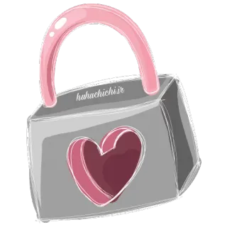 🔒 huhuchichi.ir Tasche, Herz, Liebe, Rosa, Grau telegram sticker