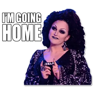 👋 Adore Delano RuPaul's Drag Race I'M GOING HOME Драг квин, RuPaul, Adore Delano, Реалити-шоу, Возвращение домой, Стикер telegram sticker
