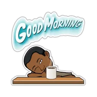 ♍️ GOOD MORNING อรุณสวัสดิ์, ง่วง, กาแฟ, การ์ตูน, ทักทาย, ผ่อนคลาย, คน telegram sticker