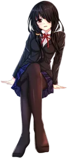 😏 Anime, Garota, Uniforme escolar, Meias telegram sticker