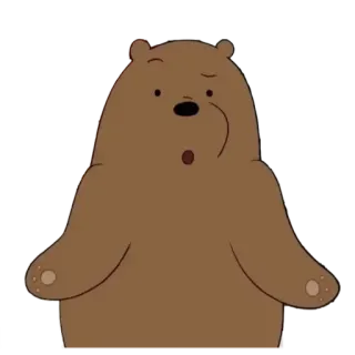 🤨 Grizz We Bare Bears Мультфильм, Медведь, Гризли, Анимированный, Милый, Персонаж whatsapp sticker