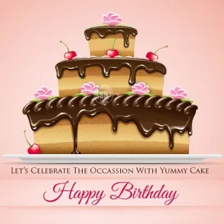 🍰 LET'S CELEBRATE THE OCCASSION WITH YUMMY CAKE Happy Birthday birthday, cake, celebration, dessert, sweets telegram sticker