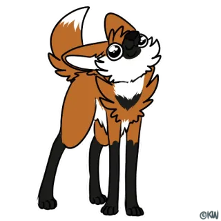 ❕ volpe, cartone animato, animale, mammifero, carino, bizzarro telegram sticker