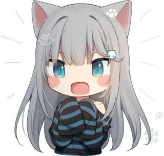 💗 anime, cat girl, chibi, cute, manga telegram sticker