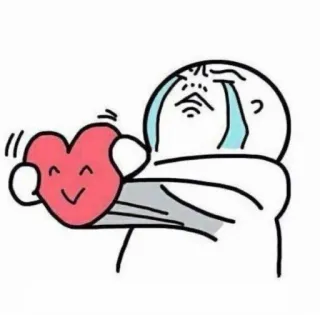 😭 울음, 하트, 슬픔, 만화, 감정, 사랑 telegram sticker