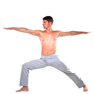 🧘‍♂️ Йога, Мужчина, Упражнение, Фитнес, Поза воина, Здоровье, Спорт telegram sticker