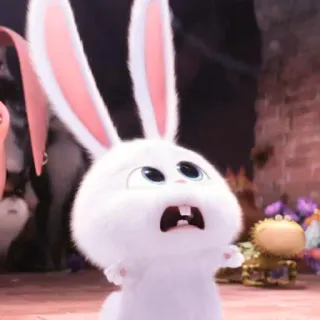🐰 Snowball The Secret Life of Pets coelho, branco, desenho animado, animal whatsapp sticker
