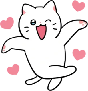 💬 猫, 心, 可爱, 贴纸, 动物 whatsapp sticker