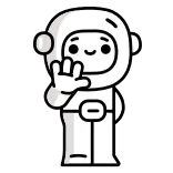 👋 astronot, luar angkasa, pakaian antariksa, kartun, ilustrasi, ramah whatsapp sticker