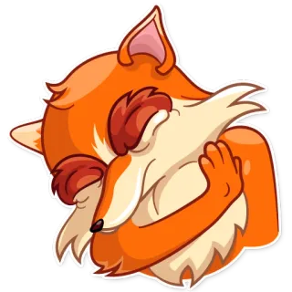 ✋ fox, animal, sticker, orange, cartoon, cute, sad, crying telegram sticker