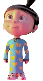 😐 Agnes Despicable Me cartoon, cute, girl, pajamas, teddy bears telegram sticker