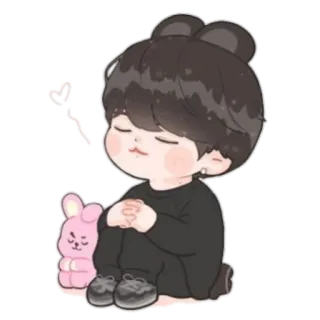 😆 Jungkook K-pop, BTS, Jungkook, cute, cartoon, sticker whatsapp sticker