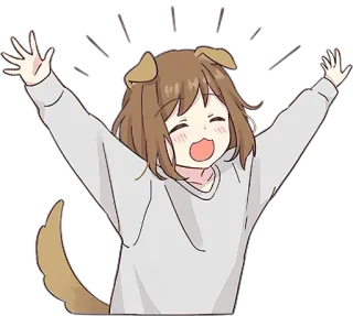 🙌 Anime, Anjing, Senang, Kartun telegram sticker