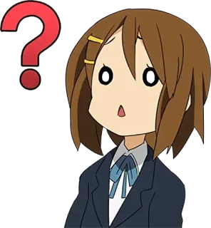 😵 point d'interrogation, anime, fille, confuse, expression, dessin animé whatsapp sticker