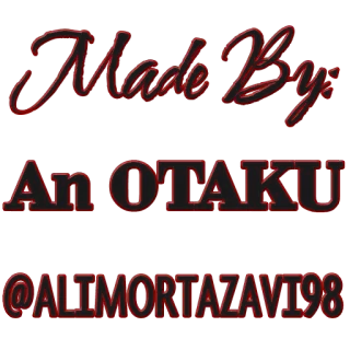 👱 Made By: An1OTAKU @ALIMORTAZAVI98 오타쿠, 사용자 이름, 알리 모르타자비, 제작자, 크리에이터 telegram sticker