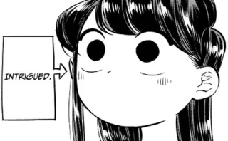 😌 Komi Komi Can't Communicate INTRIGUED. Anime, Mangá, Komi, Intrigado, Expressão, Reação, Fofo whatsapp sticker