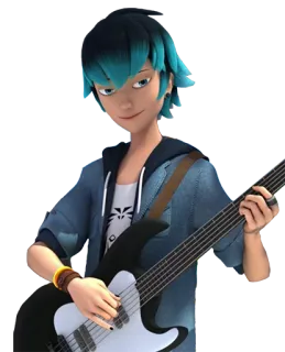 🎸 Luka Couffaine Miraculous: Tales of Ladybug & Cat Noir Dessin animé, Garçon, Personnage, Guitare, Luka Couffaine, Miraculous telegram sticker