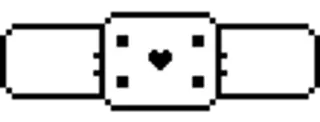 💚 corazón, pixel, tirita, pixelado, negro, blanco whatsapp sticker