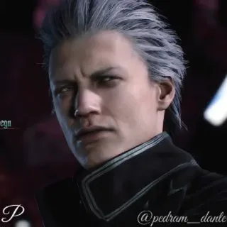 🗡 Vergil Devil May Cry vergil, devil may cry, video game, character, white hair, anime style telegram sticker