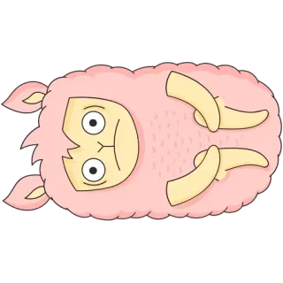 😭 mouton, dessin animé, rose, animal telegram sticker