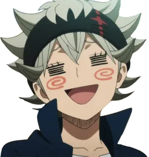 😊 Asta Black Clover 애니메이션, 만화, 캐릭터, 웃긴, 귀여운, 만화 telegram sticker
