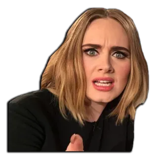 😦 Adele Adele, dedo do meio, cantora, celebridade, gesto telegram sticker