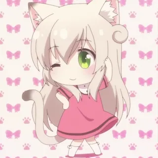😉 アニメ, 猫, ちび, かわいい, カワイイ, 漫画, マンガ whatsapp sticker