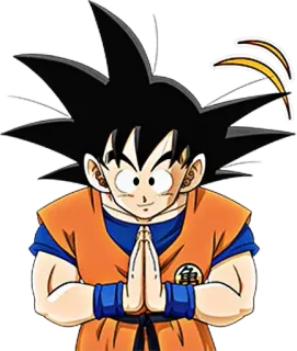 〰️ Goku Dragon Ball 动漫, 悟空, 七龙珠, 角色, 武术, 问候 telegram sticker