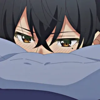 💢 Anime, Garçon, Yeux, Mignon, Rougir telegram sticker