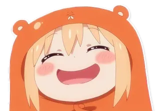 😊 Umaru Doma Himouto! Umaru-chan anime, umaru, himouto, kawaii, cute, happy, smiling, orange, hoodie telegram sticker
