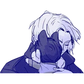 ❤️ hug, affection, embrace, anime, manga telegram sticker