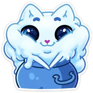 ☃️ gato, lindo, sticker, kawaii, dibujo animado, adorable telegram sticker