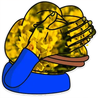 🤦‍♀ pepe, kikker, handen, bloemen, meme, internet meme telegram sticker